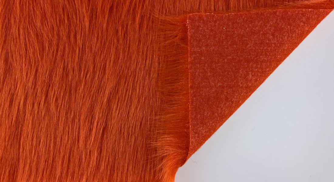 Kunstfell, Rot-orangefarbenes, Breite 150, Flor 60 mm