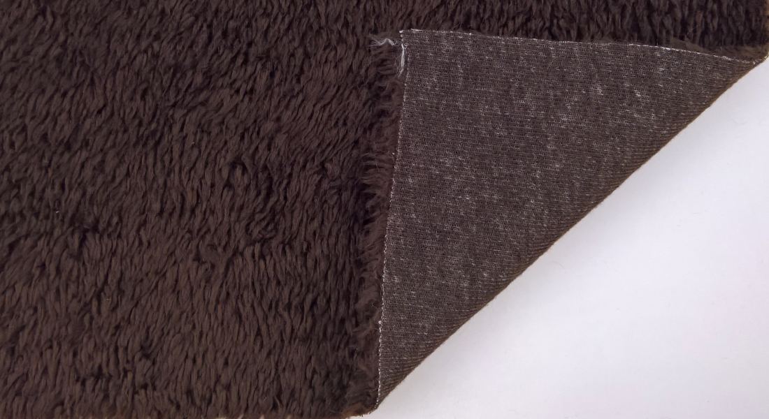 Stoff Kunstpelz Lamm Breite 150 cm, Kunstfell Meterware, dunkelbraun