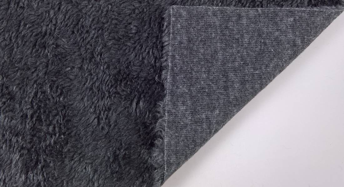 Stoff Kunstpelz Lamm Breite 150 cm, Kunstfell Meterware, dunkelgrau