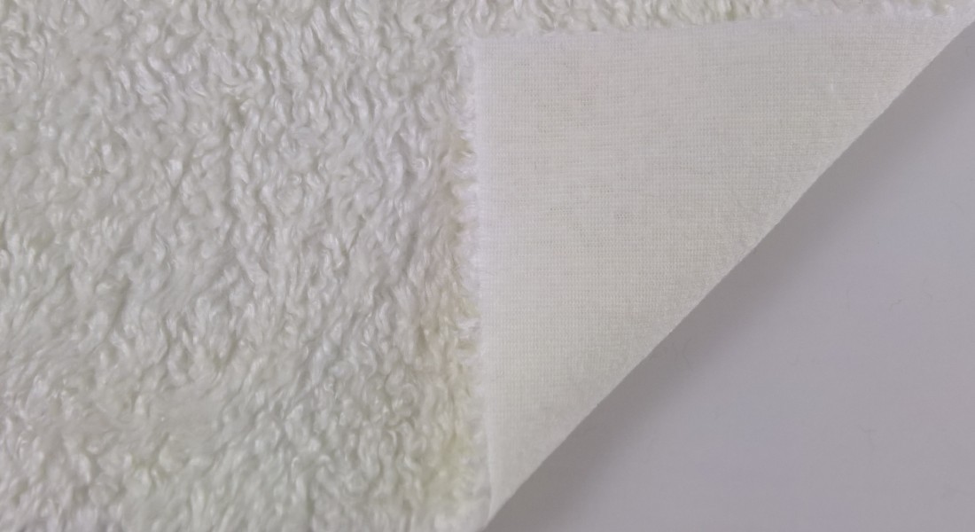 Stoff Kunstpelz Lamm Breite 150 cm, Kunstfell Meterware, cremeweiß