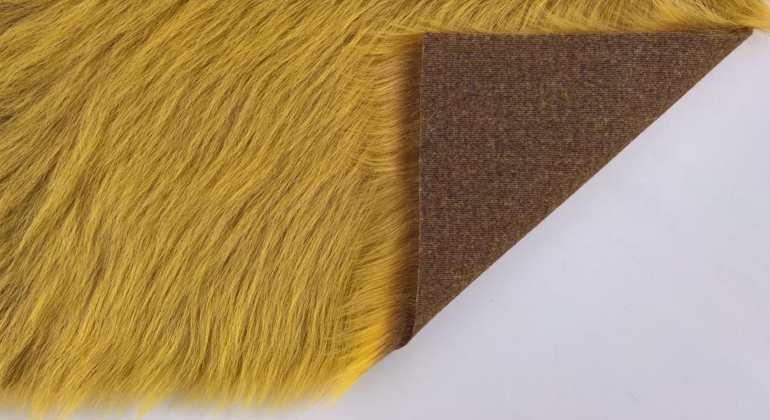 Kunstfell, gelb, Flor 60 mm, Berite 150