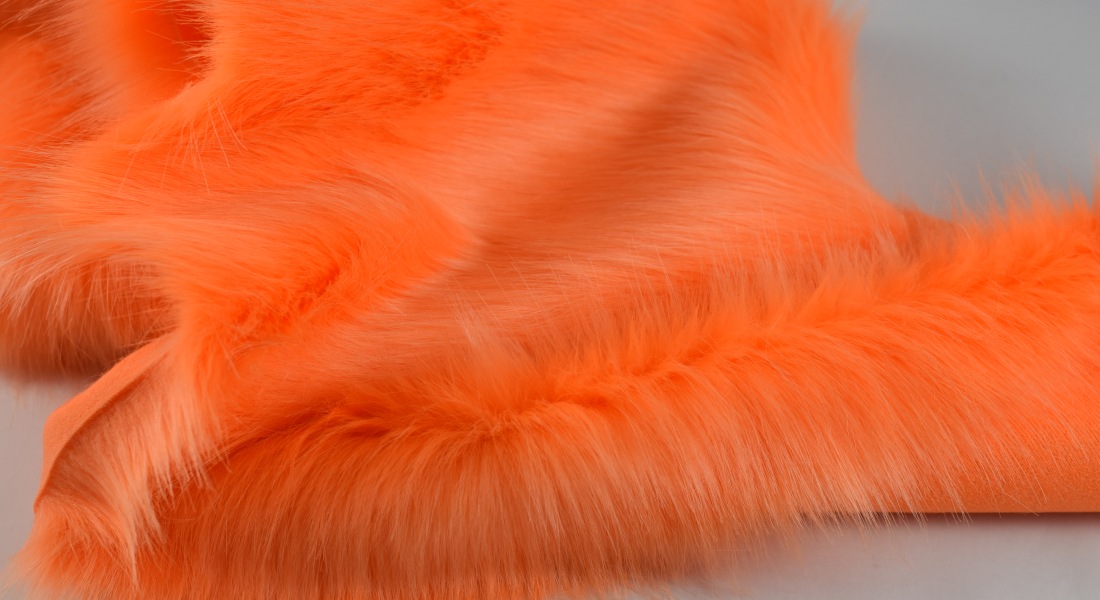 Kunstfell , orange, Breite 150,