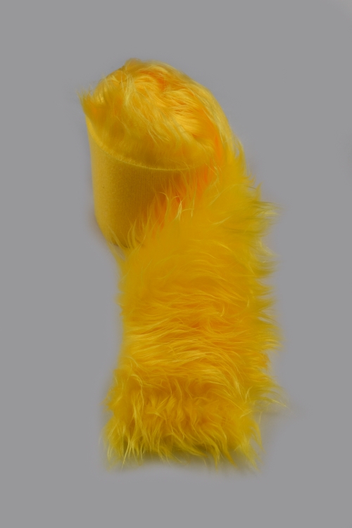 Pelzbesatz, gelb, Flor 40 mm