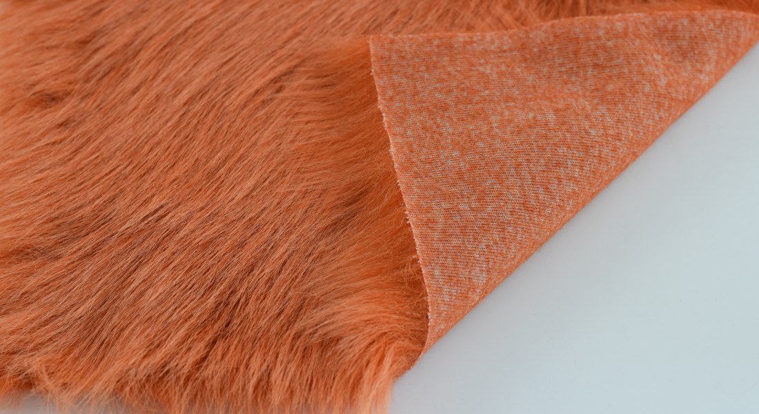 Kunstfell, lachsorange, Breite 150, Flor 60 mm