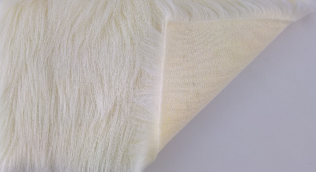 Kunstfell, creme, Flor 60 mm, Breite 150,