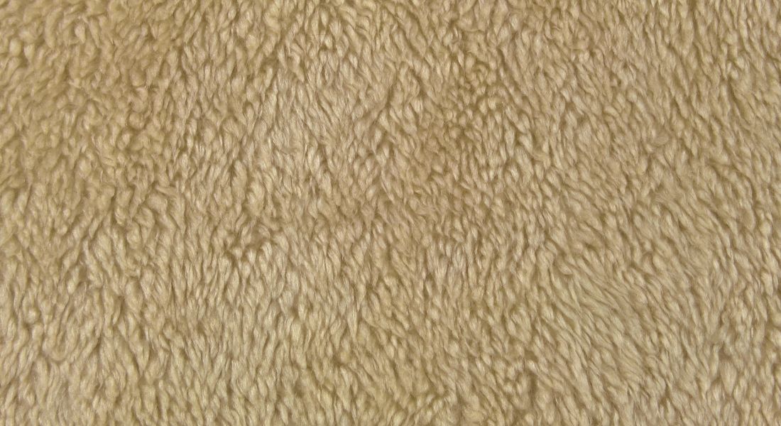 Stoff Kunstpelz Lamm Breite 150 cm, Kunstfell Meterware, Kaffeeweiß