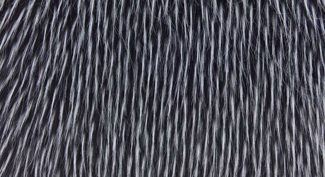 Kunstfell schwarz - weiß meliert, Breite 150, Flor 60 mm