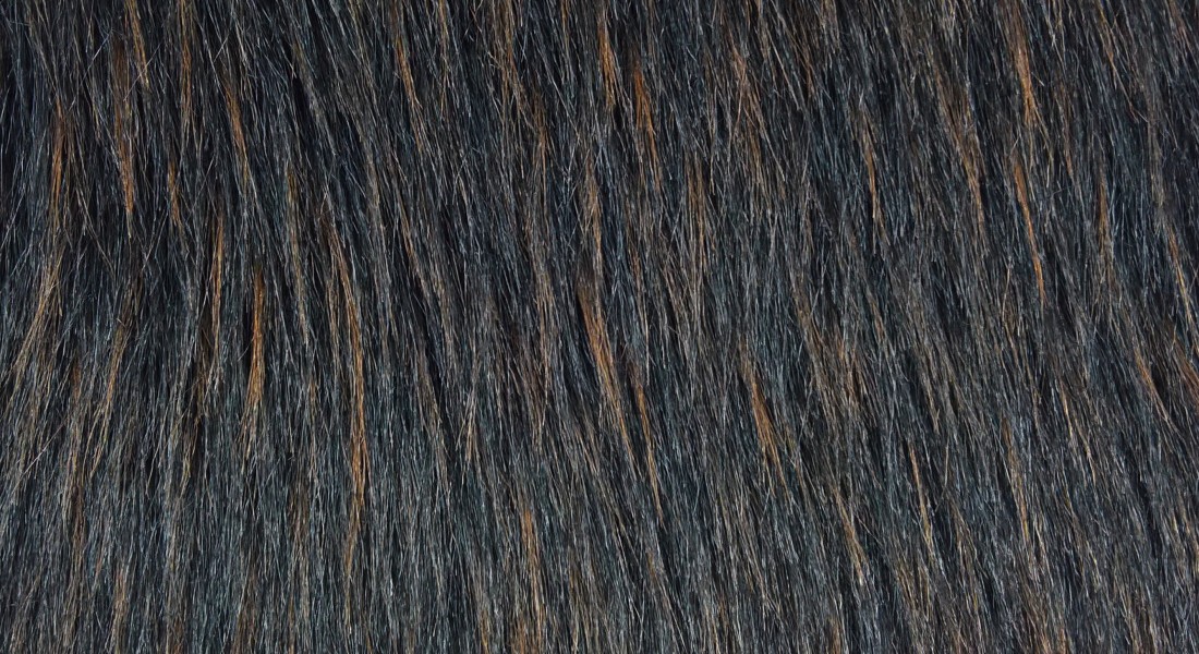 Kunstfell, schwarz melange dunkelbraun, Breite 150, Flor 60 mm