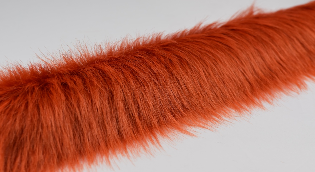 Pelzbesatz, rot-orange, Flor 60 mm