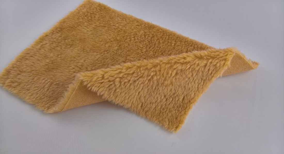 Plüschschaf, dunkelbeige, Breite 150cm (Meterware)
