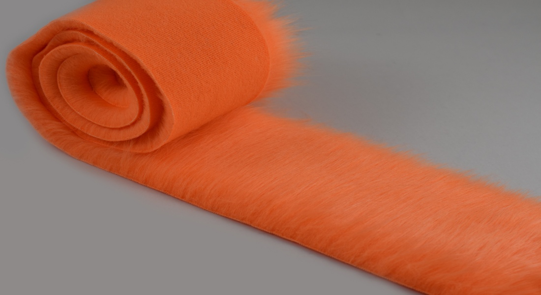 Pelzbesatz, orange-orange Flor 60 mm