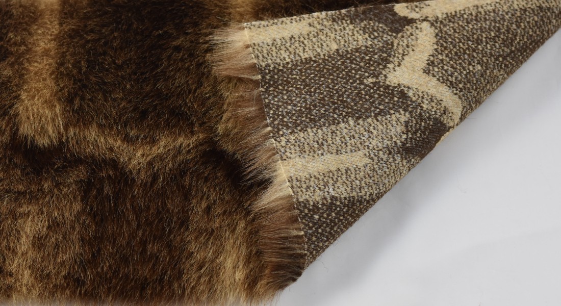 Kunstfell, braun gemustert, Breite 150 cm, Flor 40 mm