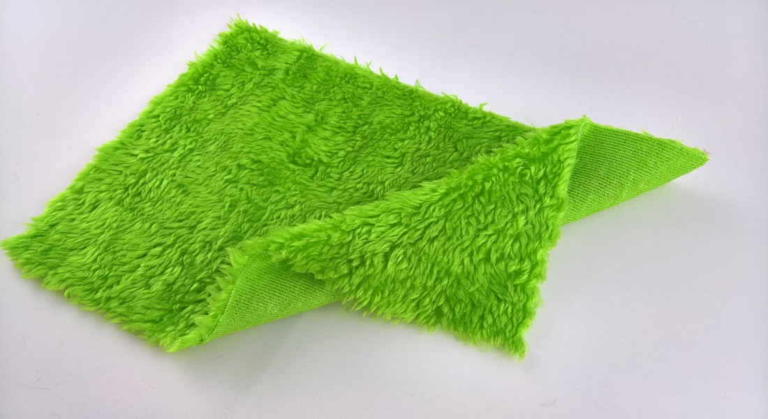 Stoff Kunstpelz Lamm Breite 150 cm, Kunstfell Meterware, grün