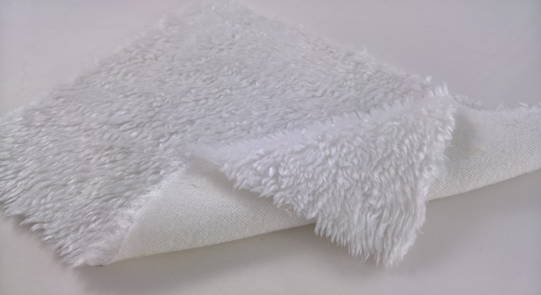 Stoff Kunstpelz Lamm Breite 150 cm, Kunstfell Meterware, weiß