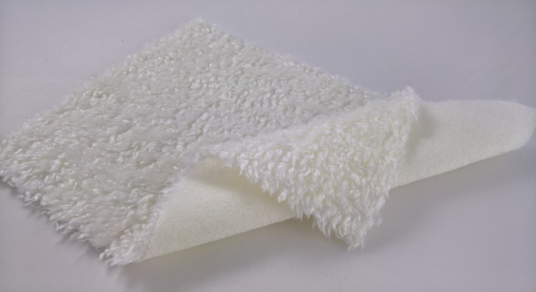 Stoff Kunstpelz Lamm Breite 150 cm, Kunstfell Meterware, cremeweiß