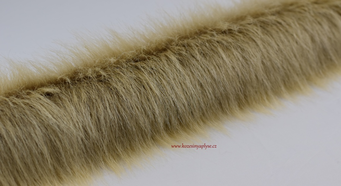 Fellbesatz, brauner Grund übergeht in creme, Flor 60 mm