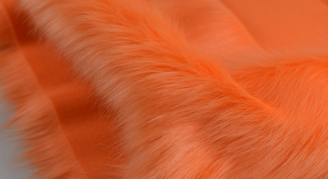 Kunstfell , orange, Breite 150,