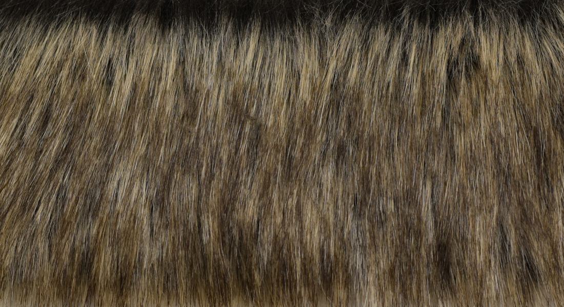 Kunstfell dunkelbraun beige, europäischer Hersteller, Breite 150 cm