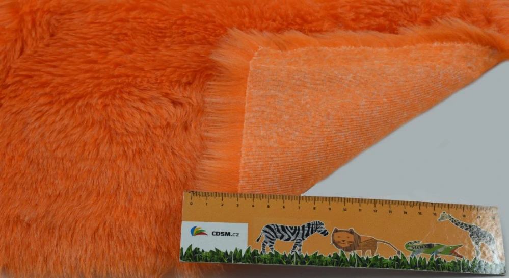 Kunstfell in Hellorange – Florlänge 30 mm, Breite 150 cm