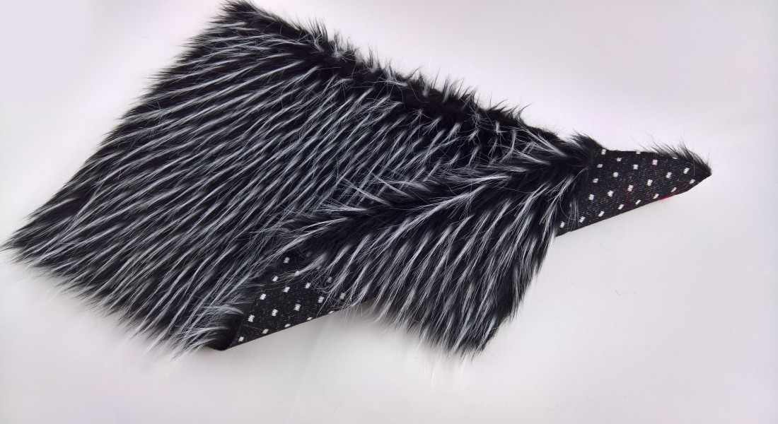 Kunstfell schwarz - weiß meliert, Breite 150, Flor 60 mm