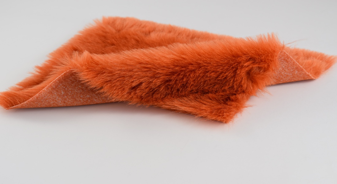 Kunstfell, lachsorange, Breite 150, Flor 30 mm