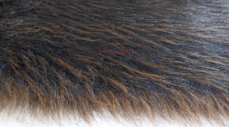 Kunstfell, schwarz melange dunkelbraun, Breite 150, Flor 60 mm