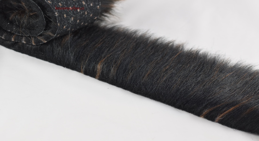 Pelzbesatz, meliert - dunkelbraun, schwarz, Flor 60mm