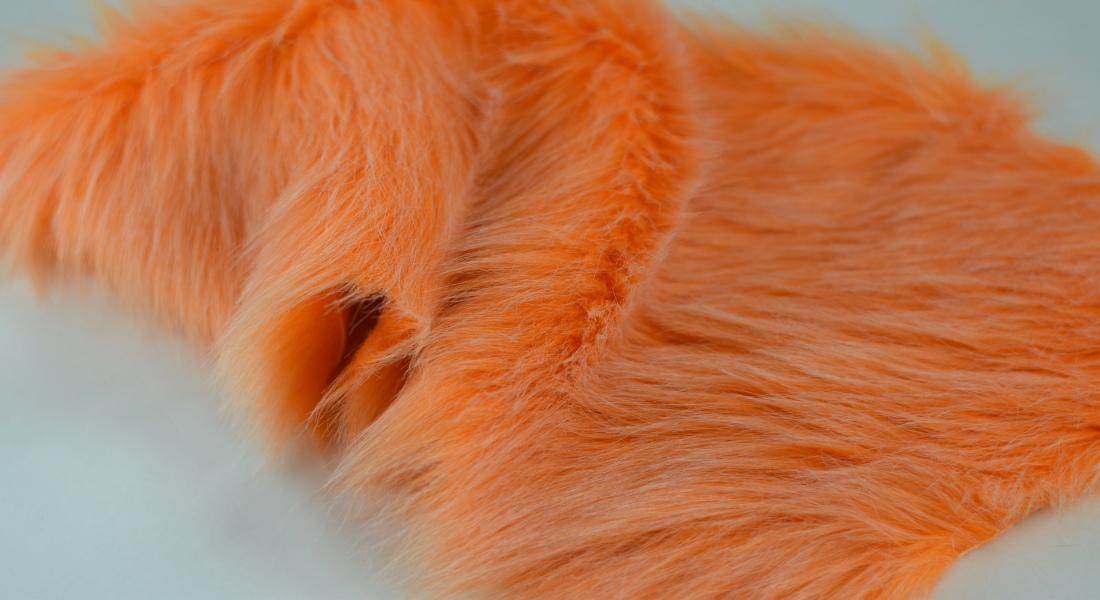 Kunstfell, helles orange, Breite 150, Flor 60 mm