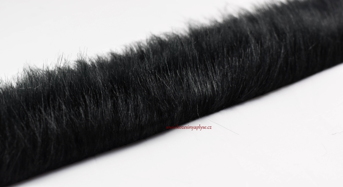 Pelzbesatz, schwarz, Flor 60 mm