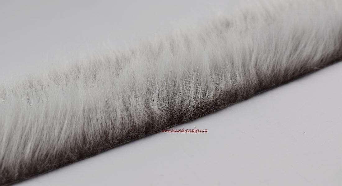 Kunstfell braun Basis mit weißen, Flor 60 mm, Breite 150 cm