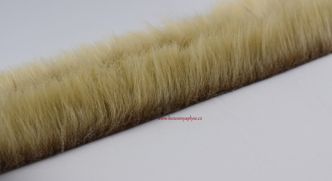 Fellbesatz, brauner Grund übergeht in creme, Flor 60 mm