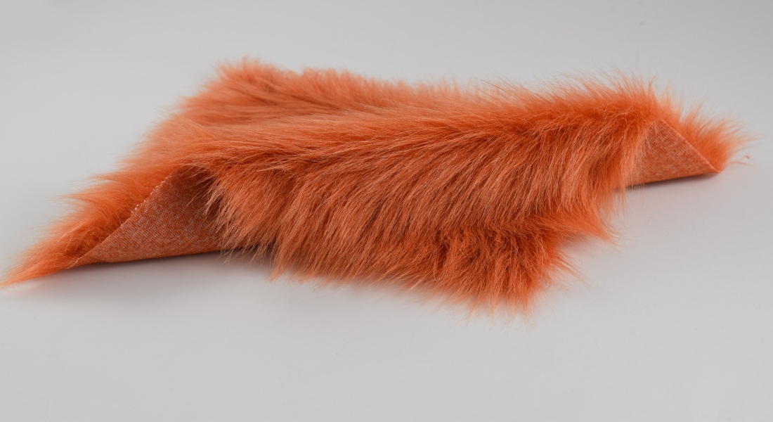 Kunstfell, lachsorange, Breite 150, Flor 60 mm