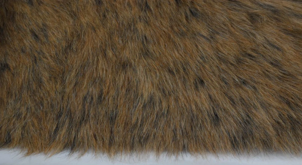 Kunstfell in Braun-Schwarz Mix – Florlänge 60 mm, Breite 150 cm
