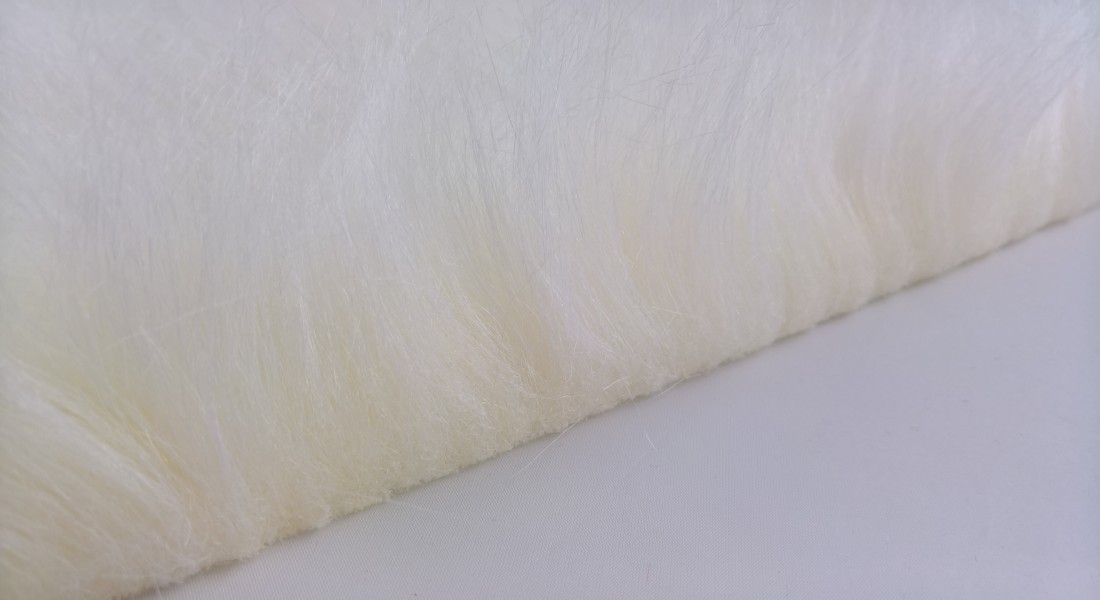 Kunstfell, creme, Flor 60 mm, Breite 150,