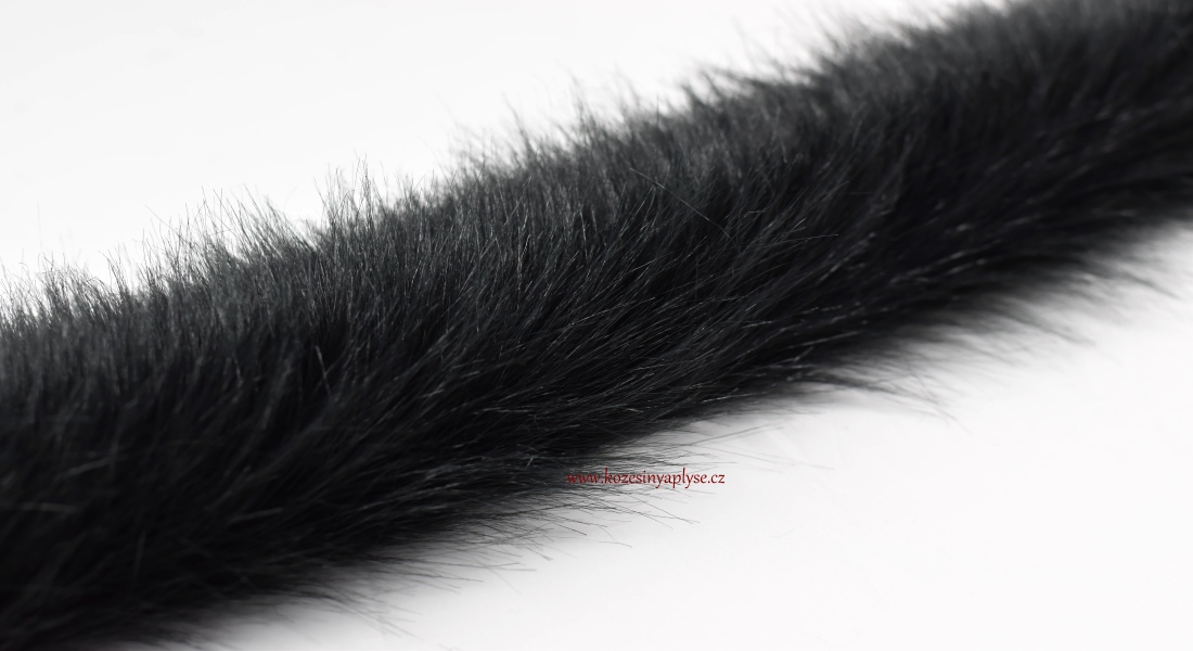Pelzbesatz, schwarz, Flor 60 mm