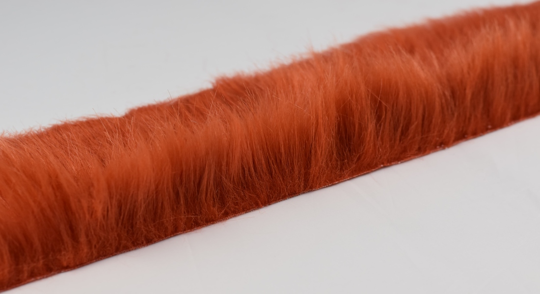 Pelzbesatz, rot-orange, Flor 60 mm