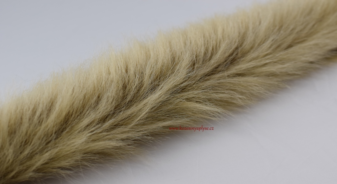 Fellbesatz, brauner Grund übergeht in creme, Flor 60 mm
