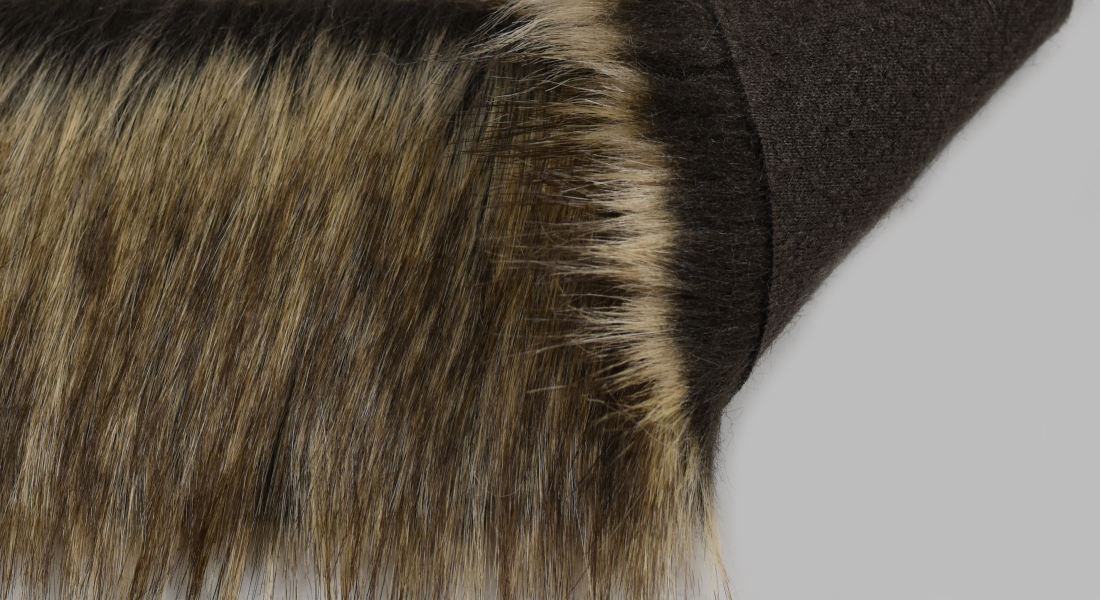 Kunstfell dunkelbraun beige, europäischer Hersteller, Breite 150 cm