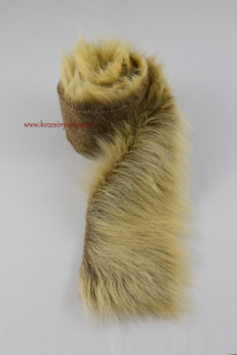 Fellbesatz, brauner Grund übergeht in creme, Flor 60 mm