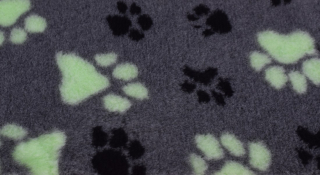 Hundematte, ISOLIERT, Meterware, grüne Pfoten