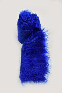 Pelzbesatz, blau, Flor 40 mm