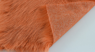 Kunstfell, lachsorange, Breite 150, Flor 60 mm